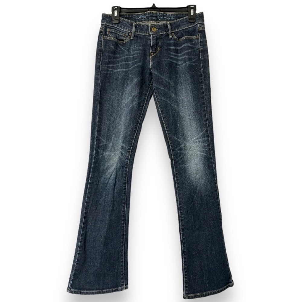 Levi’s slight curve skinny boot low-waisted distressed flare jeans, size 26/32